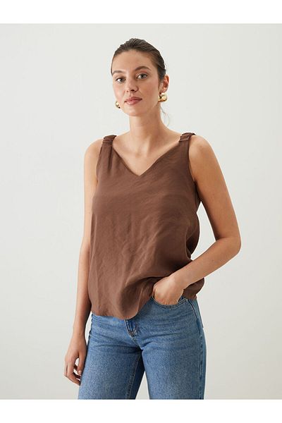 LC Waikiki Modal Blend Blouse with V Neck Strap