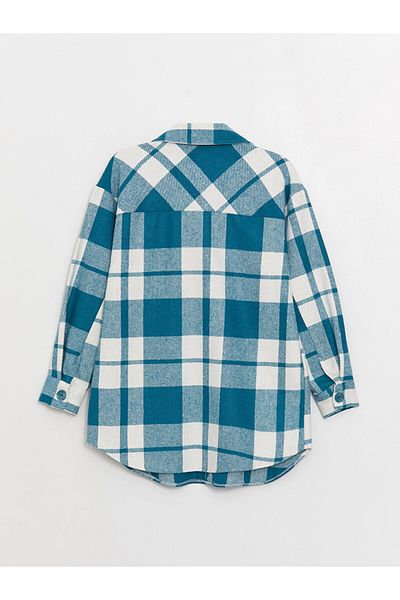 LC Waikiki Plaid Long Sleeve Maternity Lumberjack Shirt Jacket