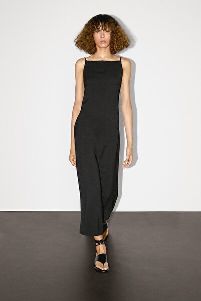 Massimo Dutti Parlak taşlı uzun elbise