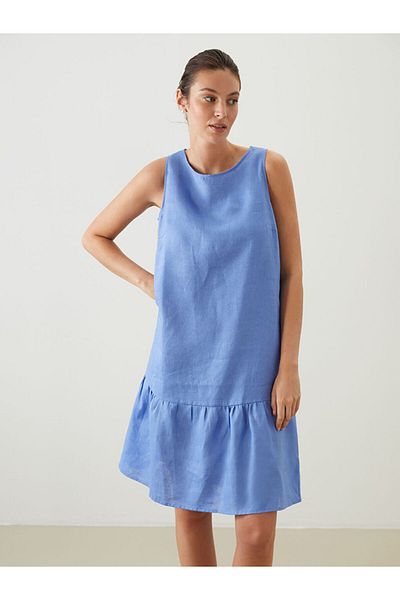 LC Waikiki Crew Neck Linen Dress