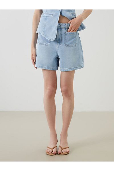LC Waikiki Jeans Indigo Standard Fit Women's Jean Shorts