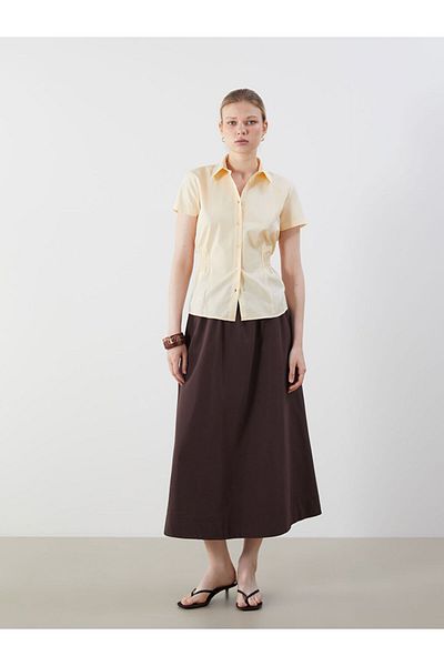 LC Waikiki Yellow Gathered Women's Shirt