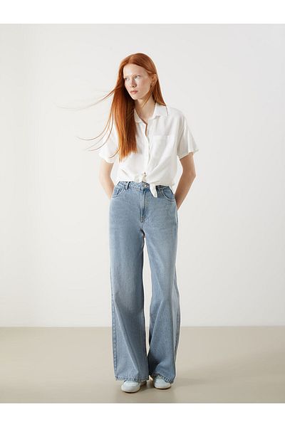 LC Waikiki Lcw Linen Blend Women's Shirt Fast Fashion