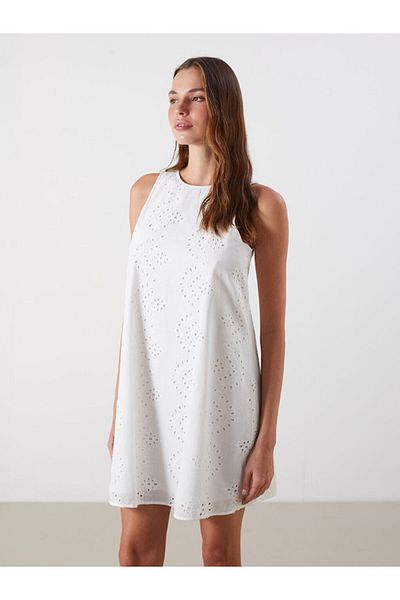 LC Waikiki Mini rochie ajurata cu decolteu rotund sezon nou - S5P760Z8