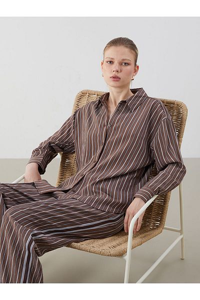 LC Waikiki Lcw Striped Oversize Women's Shirt