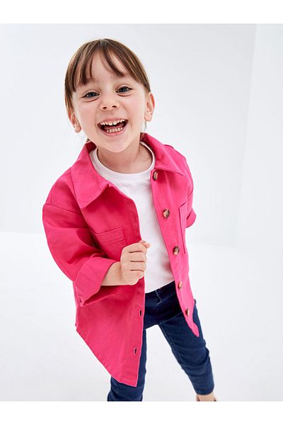 LC Waikiki Long Sleeve Basic Baby Girl Shirt Coat