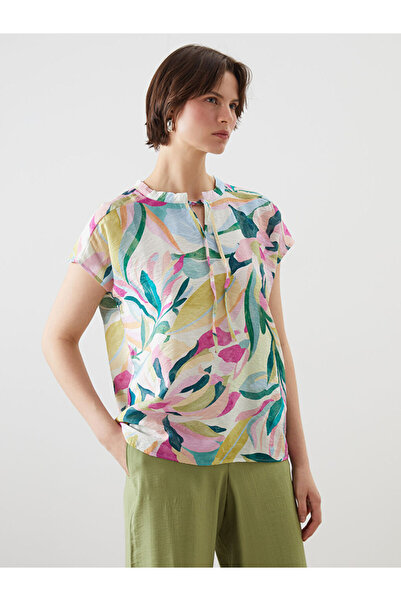 LC Waikiki Tie-Up Roba Collar Floral Blouse for Style Enthusiasts from Uzg Store