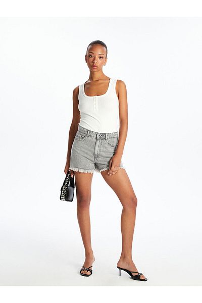 LC Waikiki Jeans Black Mom Fit Women's Jean Shorts