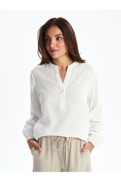 LC Waikiki Oversized Blouse with High Collar