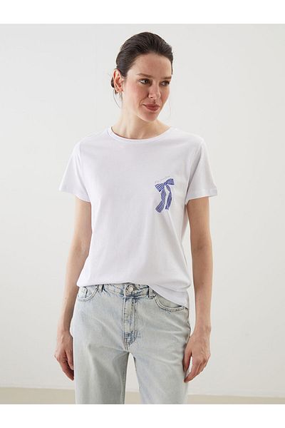 LC Waikiki Crew Neck Bow Printed Women's T-Shirt
