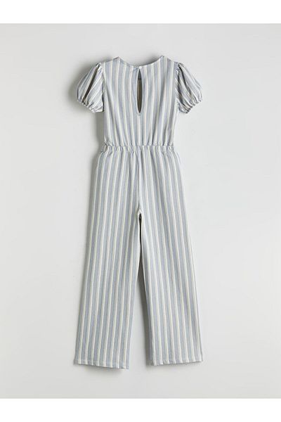 LC Waikiki Lcw Striped Bow Detail Girls Jumpsuit Fast Fashion