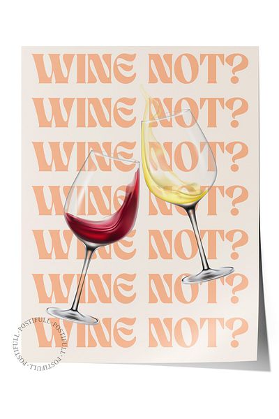Postifull Frameless Wall Poster, Wine Glass, Digital Picture, Minimalist, Red, Beige Color Poster, 2025 Ya