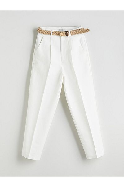 LC Waikiki Belted Waist Carrot Cut Women's Trousers