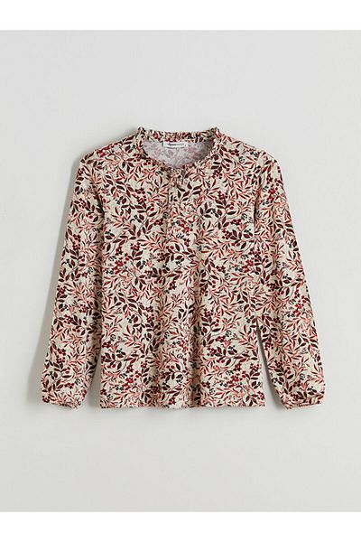 LC Waikiki Tie Collar Floral Blouse