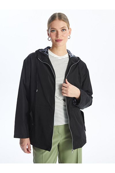 LC Waikiki Women's Hooded Plain Raincoat