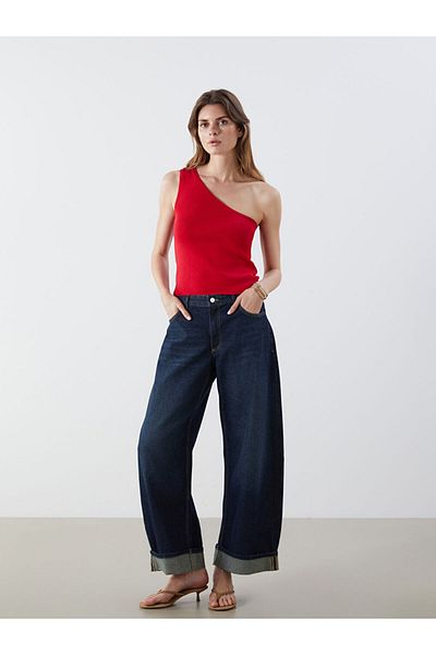 LC Waikiki Lcw One Shoulder Crop Women's Knitwear Athlete Fast Fashion