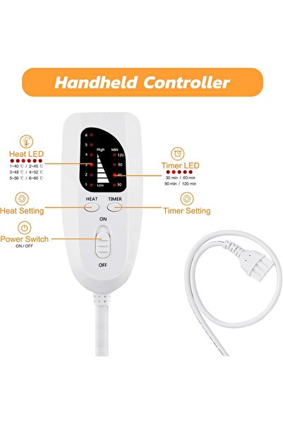 Xess Heating pad, Electric Heat Pad with Automatic Switch-Off and 6 Temperature Levels Heating pad for Ba