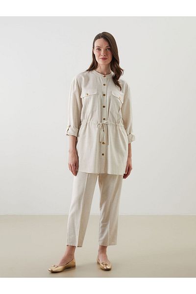 LC Waikiki New Season Women's Linen Blend Trousers with Elastic Waist - S5L700Z8