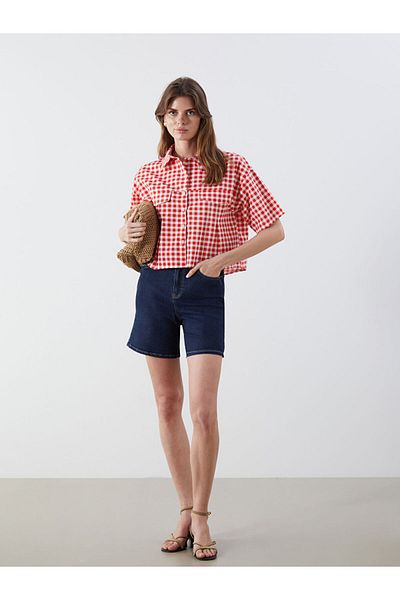 LC Waikiki Plaid Poplin Women's Shirt