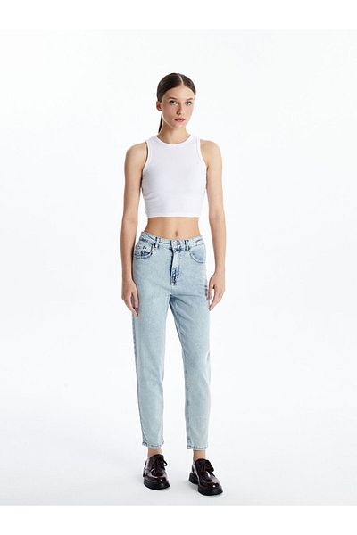 LC Waikiki Crew Neck Textured Women's Crop