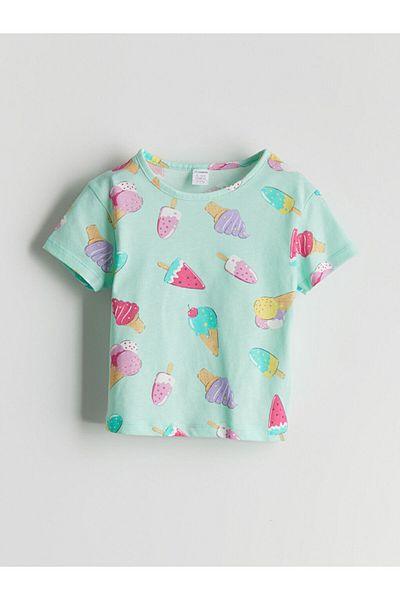 LC Waikiki Ice Cream Printed Girl's T-Shirt