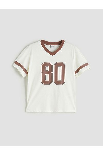 LC Waikiki V-Neck Girl's T-Shirt and Leggings
