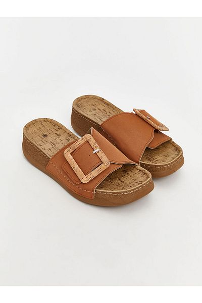 LC Waikiki Νέα σεζόν δερμάτινες γυναικείες παντόφλες - S5JC81Z8