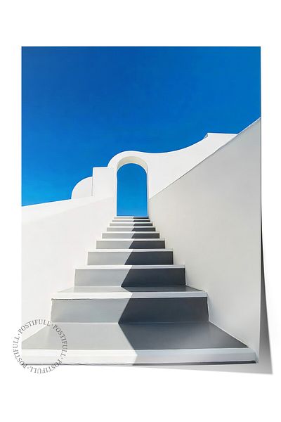 Postifull Frameless Wall Poster, Door Opened to the Sky, Photo, Blue Color Poster, 2025 Summer Selection, No:10