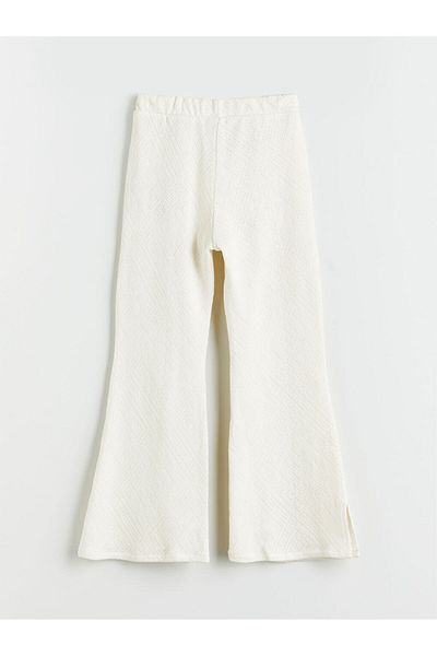 LC Waikiki Ecru Girl's Pants with Elastic Waist