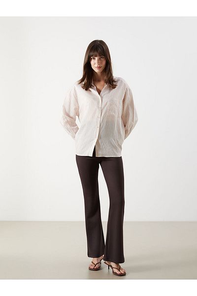 LC Waikiki Striped Oversize Women's Shirt