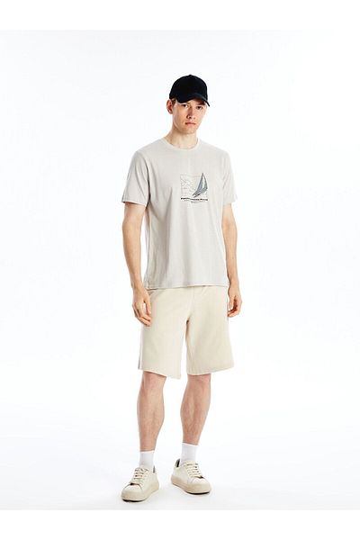 LC Waikiki Crew Neck Short Sleeve Printed Combed Cotton Men's T-Shirt