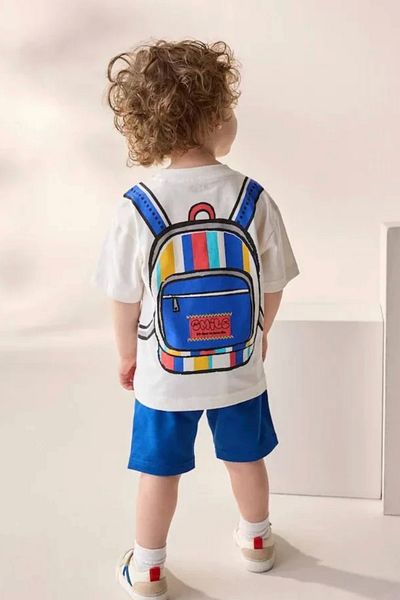 Kidmark Çocuk Modası Children's Backpack Printed 100% Cotton Summer Set