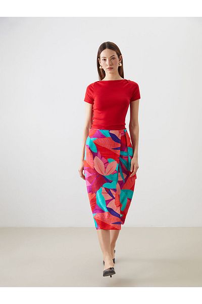 LC Waikiki Floral Skirt with Elastic Waist