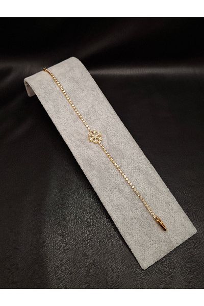 Han Ticarethane Gold Color Stone Waterway Snowflake Model Bracelet