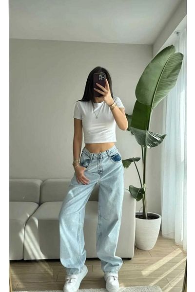 Semesia Baggy Jeans with Belt Buckle
