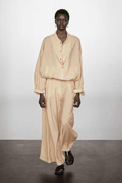 Massimo Dutti Bağcıklı bol kesim bomber ceket