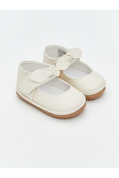 LC Waikiki Lcw Steps Beige Bow Detailed Baby Girl First Step Shoes