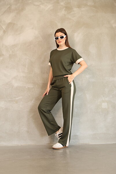 ESL ESLEM Women's Stripe Detailed Tracksuit Set Straight Leg Comfortable Fit