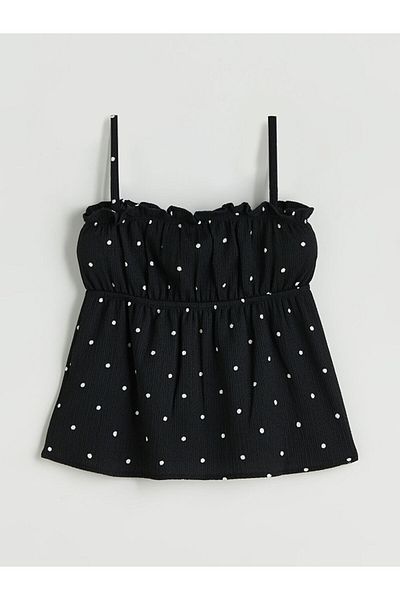 LC Waikiki Square Neck Polka Dot Girl's Undershirt
