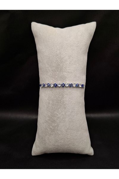 Han Ticarethane Stone and Evil Eye Beaded Elevator Waterway Bracelet
