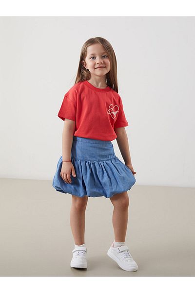 LC Waikiki Lcw Waist Elastic Girl's Jean Skirt Fast Fashion