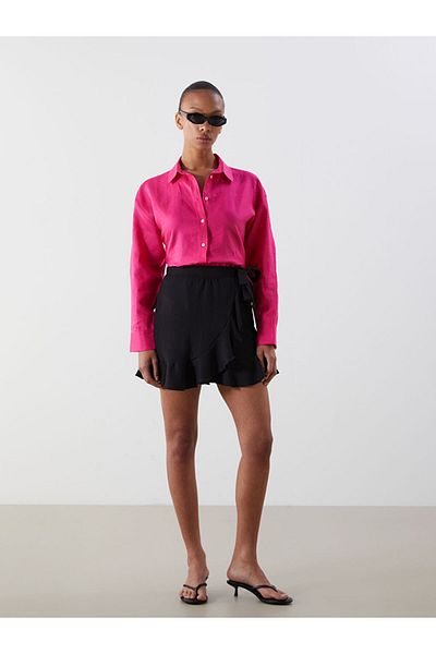 LC Waikiki Textured Ruffled Mini Skirt with Elastic Waist