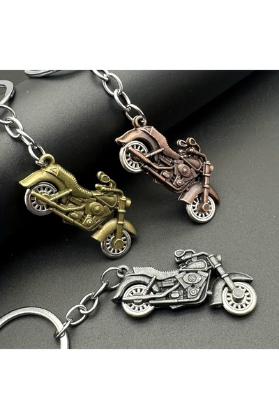 womi Motocicletă retro, metal, breloc cadou cu simulare de roată rotativă (1 ...