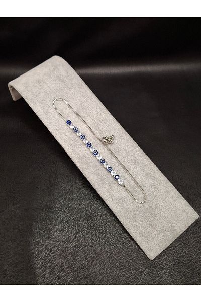 Han Ticarethane Stone and Evil Eye Beaded Elevator Waterway Bracelet