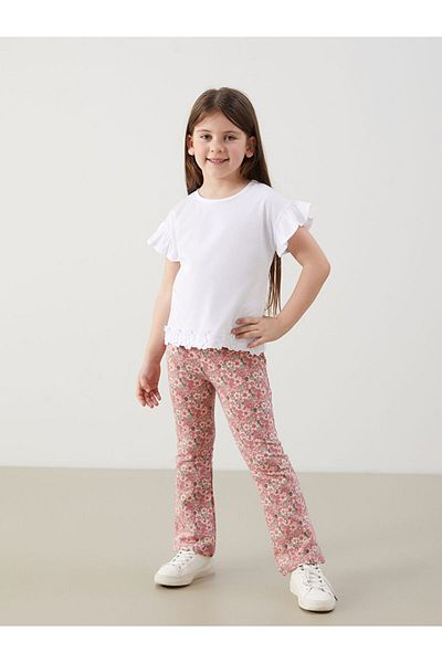 LC Waikiki White Crew Neck Short Sleeve Basic Girl's T-Shirt