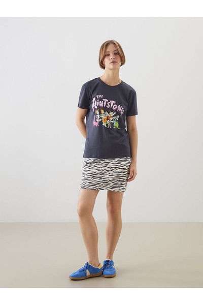 LC Waikiki New Season Crew Neck Stone Age Printed Women's T-Shirt - S5Oy18Z8