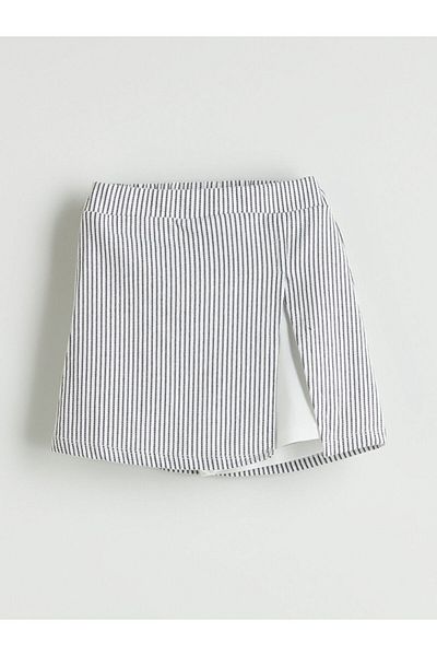 LC Waikiki Elastic Waist Striped Girl's Shorts Skirt 2-Piece