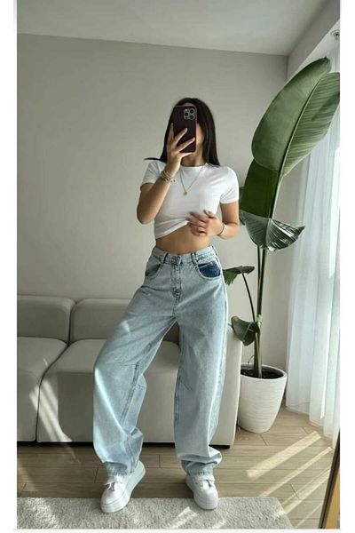 Semesia Baggy Jeans with Belt Buckle