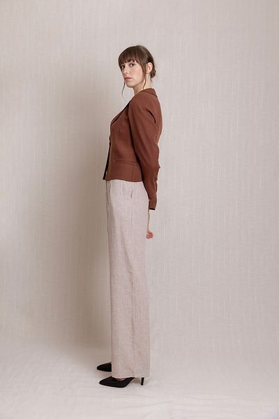 Volanlı Linen Pleli Palazzo Trousers