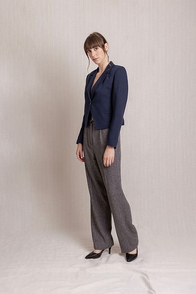 Volanlı Linen Pleli Palazzo Trousers